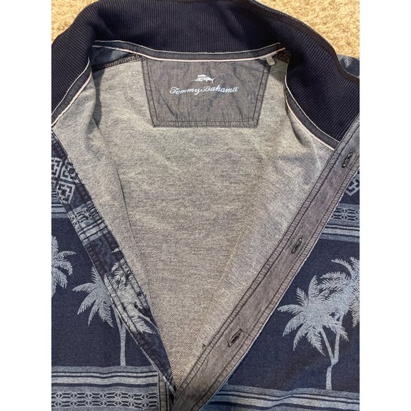 Mens TOMMY BAHAMA Blue Palm Tree Button Down Jacket Shirt sz XL‎ - Picture 7 of 9